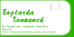 boglarka kompanek business card